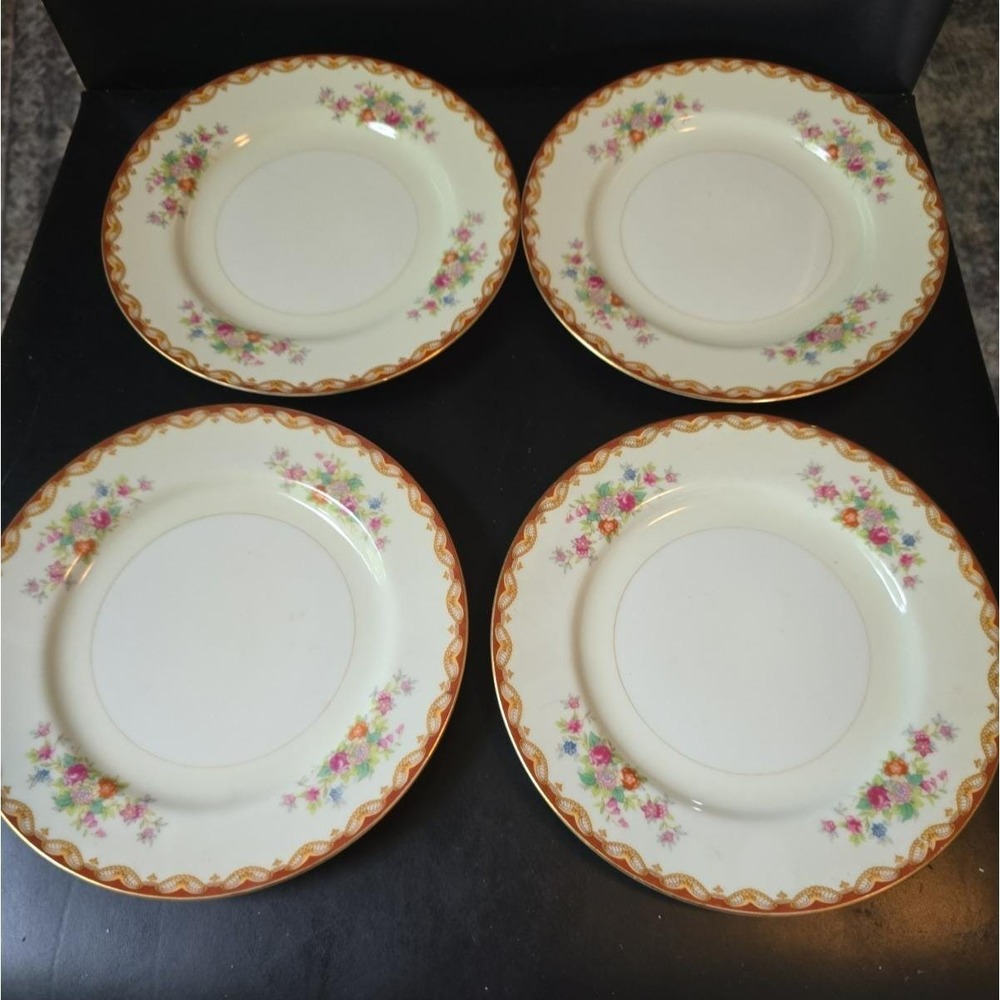 Set Of 4 Diamond China Japan Roslyn Bread and Butter Side 7 1/8" Plates